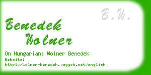 benedek wolner business card